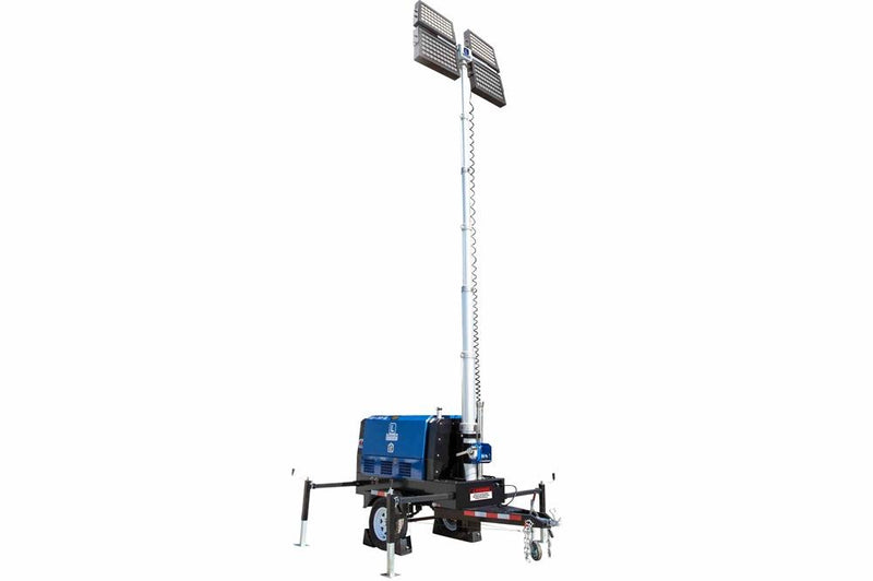 25' LED Light Tower - 20kW Diesel Gen - (4) LED Lamps - 220V/50Hz - Blue