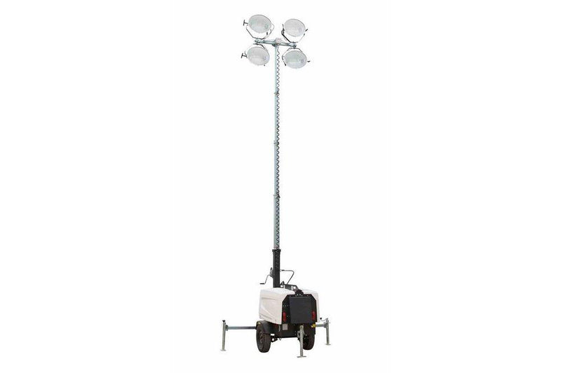 20,000 Watt Generator - Water Cooled Diesel Engine - 30' Telescoping Tower - 4 Metal Halide Fixtures