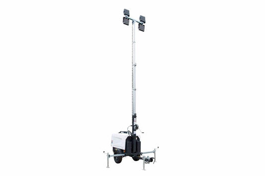 6000W Generator - Water Cooled Diesel Engine - 14' to 30' Fold-over Tower - (4) 400W LED Fixtures