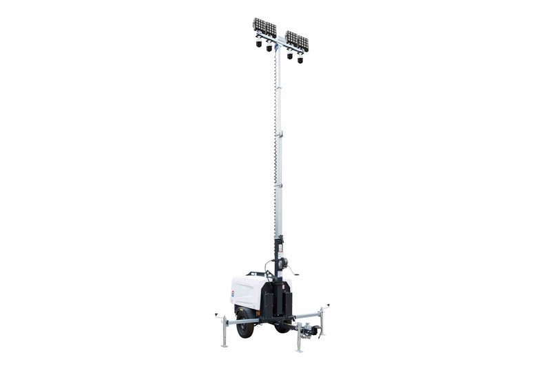 Larson 25' Telescoping Mobile Security Tower - 6 kW Diesel Gen - (4) LED Lamps, (4) Cameras, 2TB NVR, Router/WAP - Receptacles