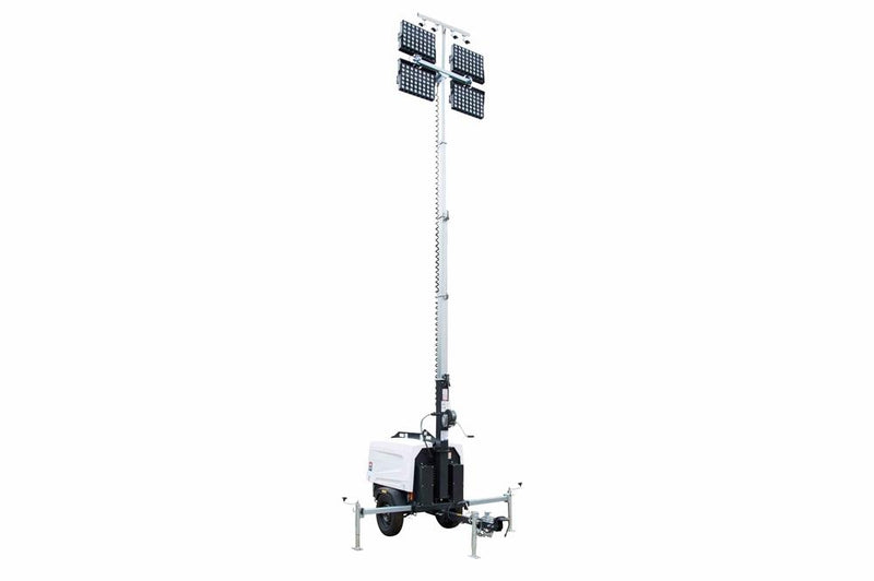 30' Security LED Light Tower - 6,000W Generator - (4) 480W LED Fixtures - (4) Cameras - 2TB