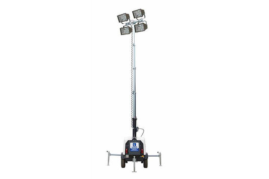 1600W Mobile Metal Halide Light Tower - 7500W Genset - 25' Telescoping Tower - (4) 400W MH Lamps