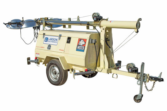 Larson 6000W Generator - Water Cooled Diesel Engine - 30' Telescoping Tower - (4) MH Fixtures - Mining Grade