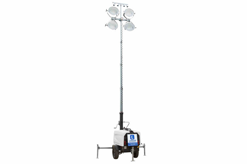 Larson 25' Telescoping Mobile Security Light Tower - 7.5 kW Diesel Generator - 4 MH, 4 Cameras - 2TB NVR - WiFi Access Point
