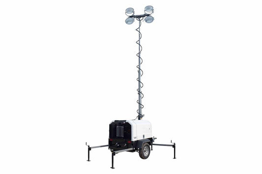Hydraulic Light Tower with Diesel Engine Generator - 4X1250 Watt Metal Halide Lamps - Automatic Timer w/ Day/Night Photocell