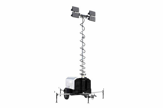 LED Light Tower w/ Diesel Engine Generator - (4) Lamps - Electric/Hydraulic Mast - Programmable Timer