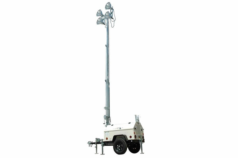 8,000W Generator - Water Cooled Diesel Engine - 9' to 40' Telescoping Five Stage Tower - (4) MH Fixtures - 40Gal Fuel Tank