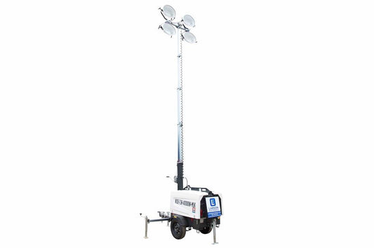 4000W Metal Halide Light Tower - 6kW Diesel Generator - 30' Tower - 30 Gal Capacity w/ 60-hr Runtime