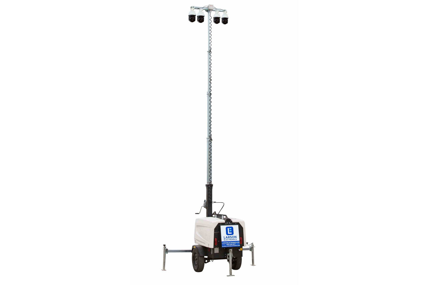 Larson 25' Telescoping Mobile Security Tower - 7.5 kW Diesel Gen - 4 Cameras - 2TB NVR - Router/4G Hotspot