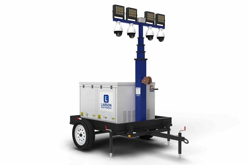 40' Telescoping Mobile Security Tower - 6 kW Diesel Gen - (4) LED Lamps, (4) Cameras, 2TB NVR, Router/WAP - Receptacles