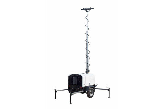 25' Mobile Tower with Diesel Engine Generator - 50 Hours Runtime on One Tank - Durable Construction