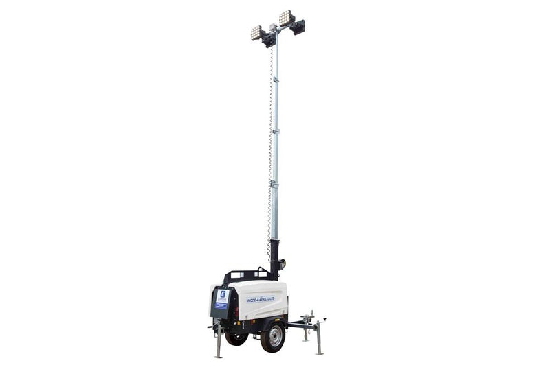 30' Telescoping Light Tower - 8kW Generator w/ 30G Fuel Cell - (4) 24W LED Fixtures