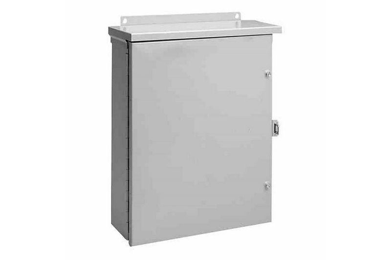 Weatherproof Hinge-Cover Enclosure - 20"x16"x6" Ext. Dims. - NEMA 3R - Surface Mount