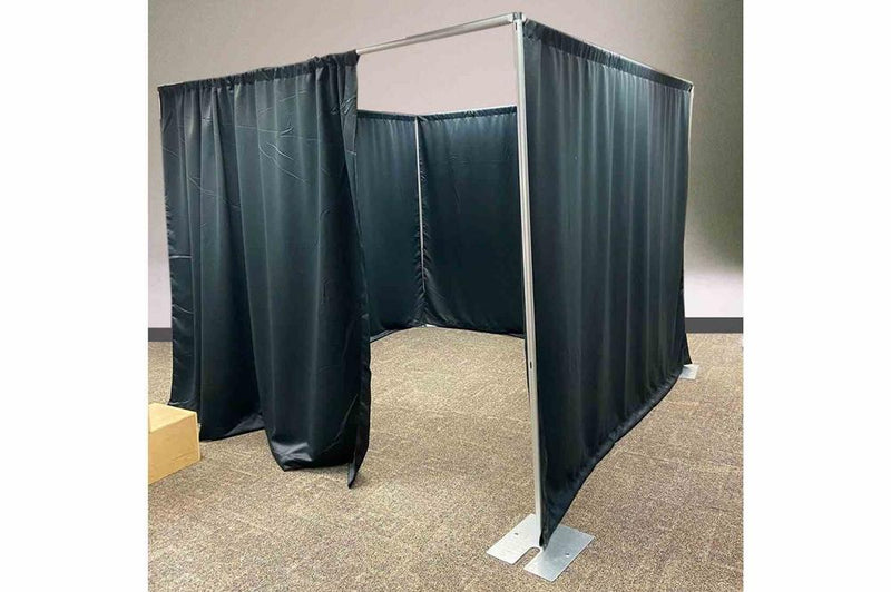 Portable UV-blocking Safety Pop-up Wall Divider - 20 sq. ft. Area - (4) 1.5" x 8'H x 20'W - Anodized Black