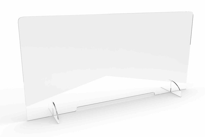 Larson Desk Divider - NO Tools Required for Assembly - 24" x 24" Dimensions - 1/4" Thick Clear PETG Construction - Sneeze Guard