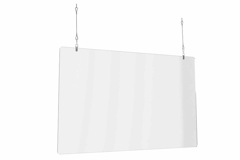Larson Hanging Divider - NO Tools Required for Assembly - 24" x 30" Dimensions - 1/4" Thick Clear PETG Construction - Sneeze Guard