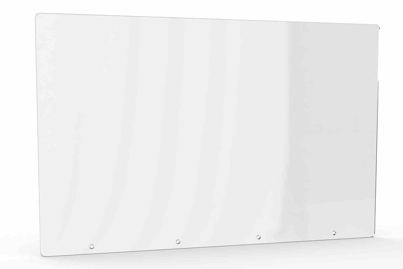 Larson Permanent Mount Divider - 24" x 18" Dimensions - 1/4" Thick Clear PETG Construction - Sneeze Guard