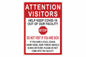 Larson Attention Visitors: Do Not Visit If You Are Sick Sign - Includes (1) Adhesive Backed Vinyl Warning Sign
