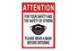 Larson Attention Please Wear A Mask Before Entering Sign - Includes (1) Adhesive Backed Vinyl Warning Sign