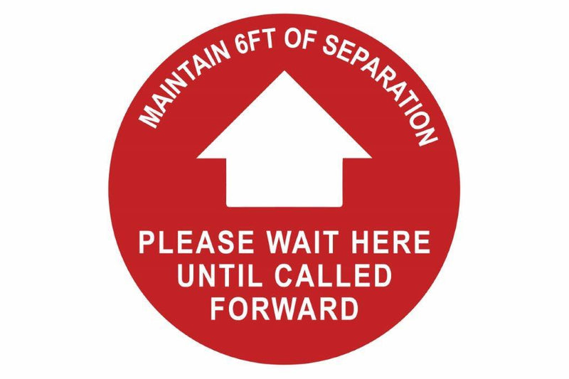 Larson Maintain 6FT Of Separation Floor Sign - Includes (1) Adhesive Backed Vinyl Warning Sign