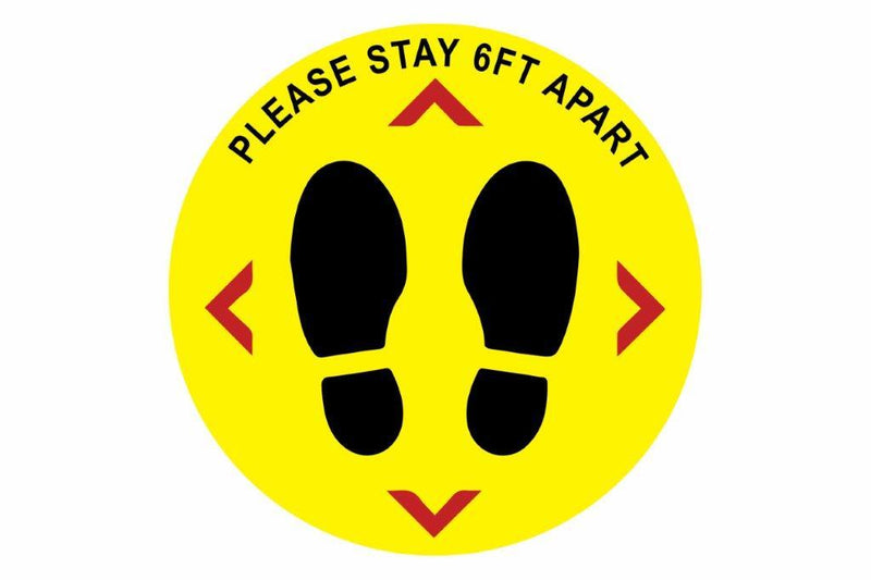 Larson Please Stay 6FT Apart Floor Sign - Includes (1) Adhesive Backed Vinyl Warning Sign