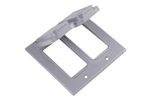 Larson Weatherproof Double Gang Device Box Cover - Die Cast Aluminum - (2) GFCI Receptacle Openings