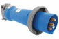 IEC 60309 Waterproof Plug, 20 Amps 2P+E, 250V 1PH 2P3W, Pin & Sleeve, IP67
