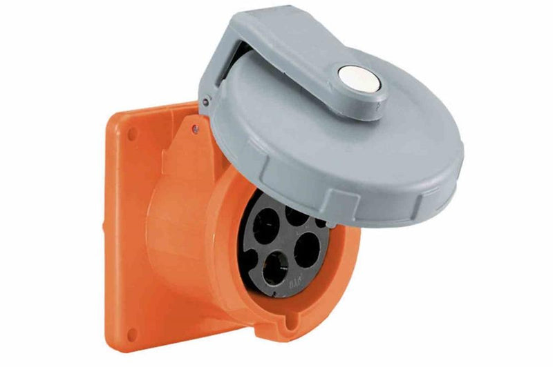 IEC 60309 Waterproof Receptacle, 60 Amps 3P+E, 125/250V 1PH 3P4W, Pin & Sleeve, IP67