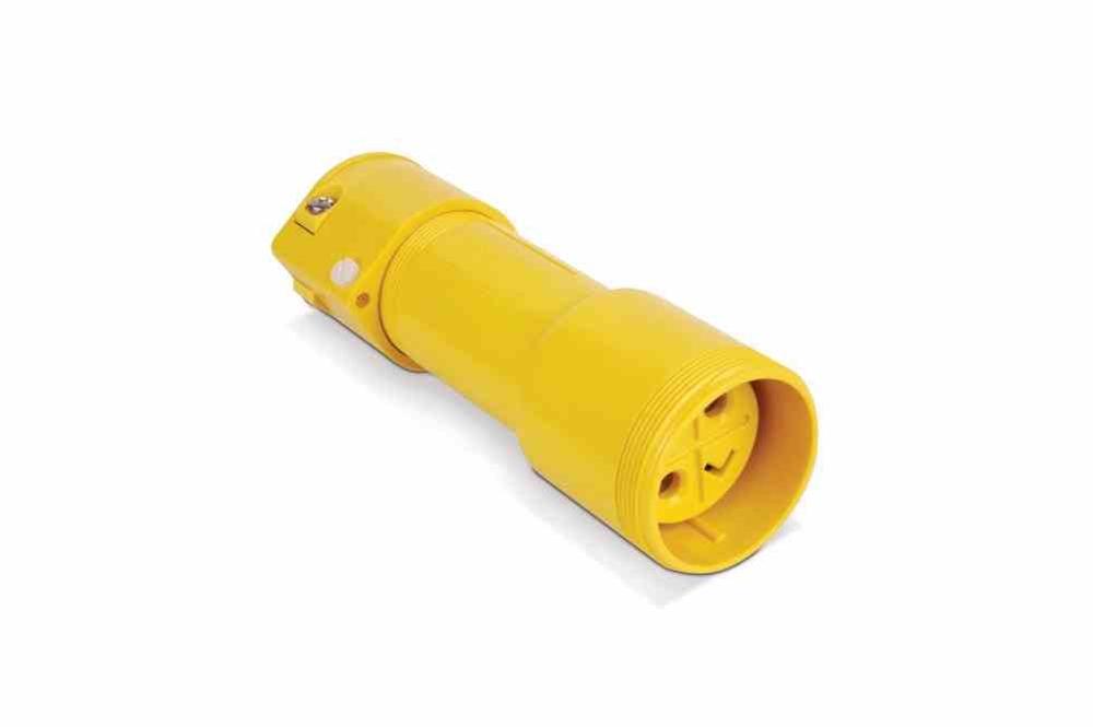 Industrial Pin and Sleeve Connector - 2P3W - 30 Amp - IEC 60309 - IP67 - 600VAC - Hinged Cover
