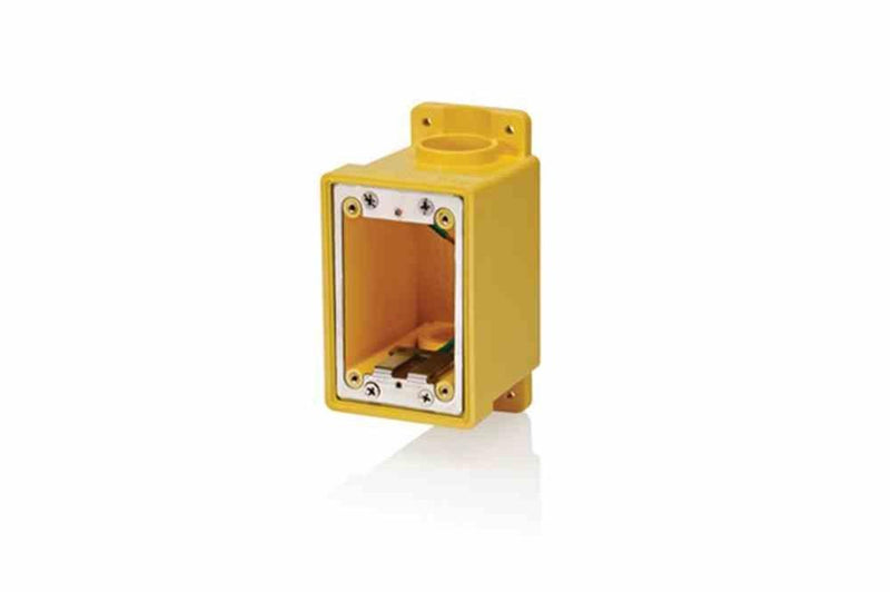 Weatherproof Receptacle Device Box -Single Gang, Yellow - IP67/IP69K