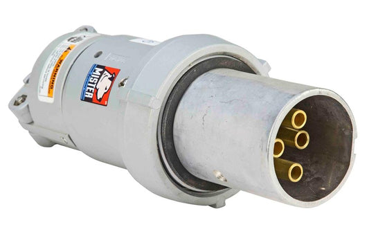 60A Industrial Metal Plug - 600V AC - 2P3W - Pin/Sleeve w/ Threaded Clamping Ring - NEMA 4X
