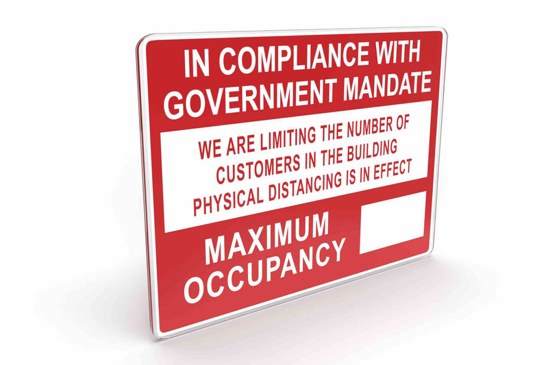 Larson Max Occupancy Physical Distancing In Effect - Includes (1) Polycarbonate Warning Sign