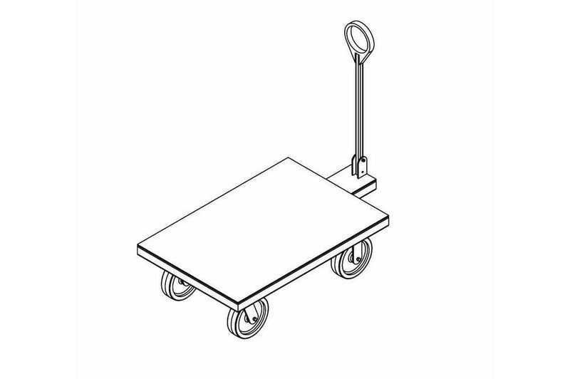 Steel Equipment Cart - (4) 8" Casters - Powder Coated - Pintle Hitch - 24" x 36" Platform