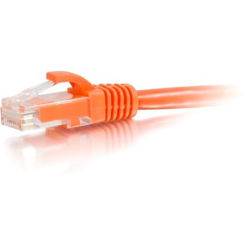 C2G 6in Cat6 Ethernet Cable - Snagless Unshielded (UTP) - Orange - 6" Category 6 Network Cable for Network Device - First End: 1 x RJ-45 Male Network - Second End: 1 x RJ-45 Male Network - Patch Cable - Gold Plated Contact - Orange