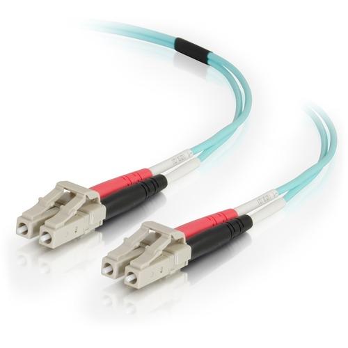 C2G 2m LC-LC 50/125 OM4 Duplex Multimode PVC Fiber Optic Cable - Aqua - 6.6 ft Fiber Optic Network Cable for Network Device - First End: 2 x LC Male Network - Second End: 2 x LC Male Network - 40 Gbit/s - 50/125 Âµm - Aqua
