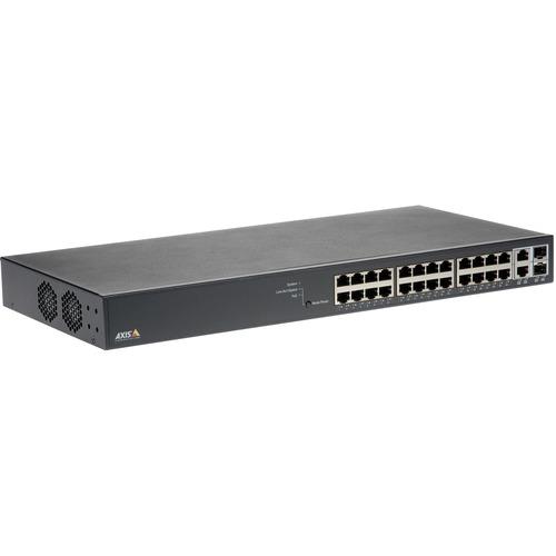 Axis Communications AXIS T8524 Ethernet Switch - 24 Ports - Manageable - 1000Base-X - 2 Layer Supported - Modular - 2 SFP Slots - Power Supply - Twisted Pair, Optical Fiber