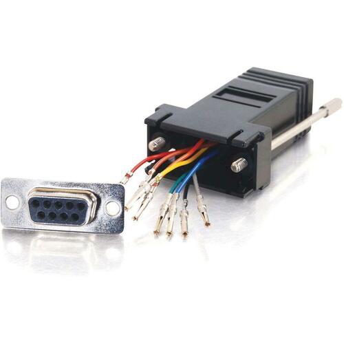 C2G RJ-45 to DB-9 Modular Adapter - 1 x RJ-45 - 1 x DB-9 Female - Black