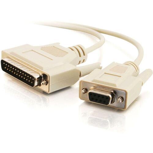 C2G Null Modem Cable - DB-25 Male - DB-9 Female - 1.83m - Beige