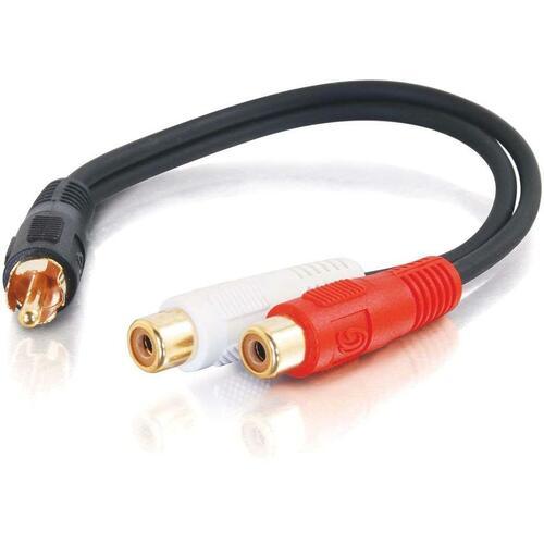 C2G Value Series Audio Y Cable - RCA Male - RCA Female - 15.24cm - Black