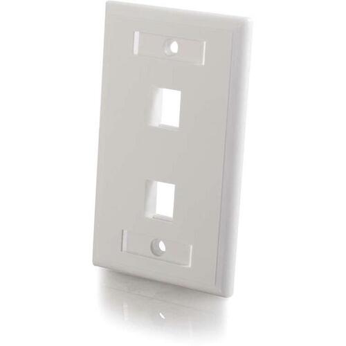 C2G 2 Socket Keystone Network/Multimedia Faceplate - 2 x Socket(s) - White