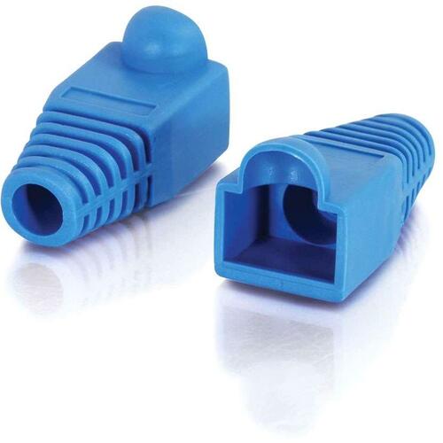 C2G OD 6.0mm RJ45 Plug Cover - Blue - 50 Pack