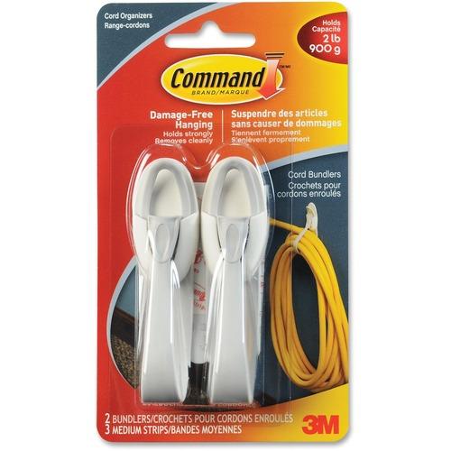 3M Cable Bundler with Command Adhesive - White - 2 Pack