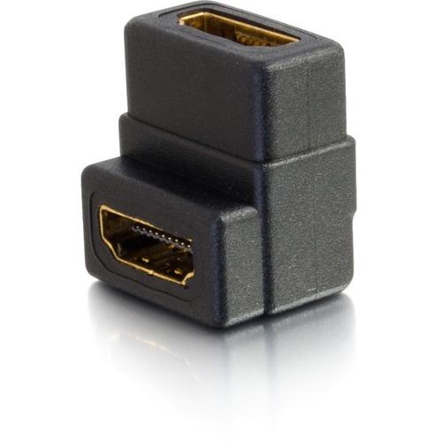 C2G Right Angle HDMI Female to Female Coupler - 1 x HDMI Female Digital Audio/Video - 1 x HDMI Female Digital Audio/Video - Black