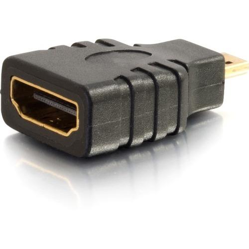 C2G HDMI Female to HDMI Micro Male Adapter - 1 x HDMI Female Digital Audio/Video - 1 x HDMI (Micro Type D) Male Digital Audio/Video - Black