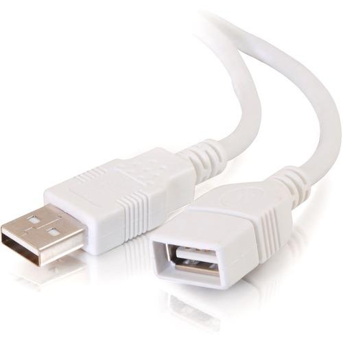 C2G USB Extension Cable - Type A Male - Type A Female - 2m - White