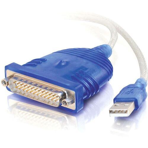 C2G Port Authority USB Serial Adapter - 6 ft Serial/USB Data Transfer Cable for Network Device, Modem, Camera, Bar Code Reader, Security Device, POS Device, PDA - First End: 1 x Type A Male USB - Second End: 1 x DB-25 Male Serial - Gray