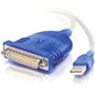 C2G Port Authority USB Serial Adapter - 6 ft Serial/USB Data Transfer Cable for Network Device, Modem, Camera, Bar Code Reader, Security Device, POS Device, PDA - First End: 1 x Type A Male USB - Second End: 1 x DB-25 Male Serial - Gray