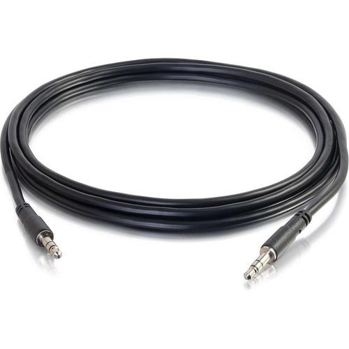 C2G 10ft Slim Aux 3.5mm Audio Cable - M/M - 10 ft Mini-phone Audio Cable for iPhone, Audio Device, Tablet PC, Headphone, MP3 Player - First End: 1 x Mini-phone Male Stereo Audio - Second End: 1 x Mini-phone Male Stereo Audio - Shielding - Nickel Plated C