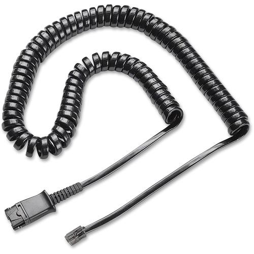 Plantronics Headset Replacement Cable - 10 ft Phone Cable for Phone - First End: 1 x RJ-11 - Second End: 1 x Proprietary Connector - Black - 1 Each