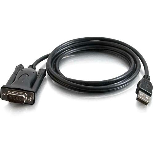 C2G TruLink Serial Cable - 5 ft Serial Data Transfer Cable for Cellular Phone, PDA, Camera, Modem, Network Device - First End: 1 x DB-9 Male Serial - Second End: 1 x Type A Male USB - 230 kbit/s - Black